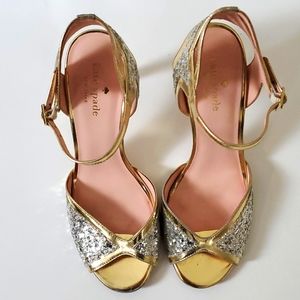Kate Spade Oak Heel Silver Glitter